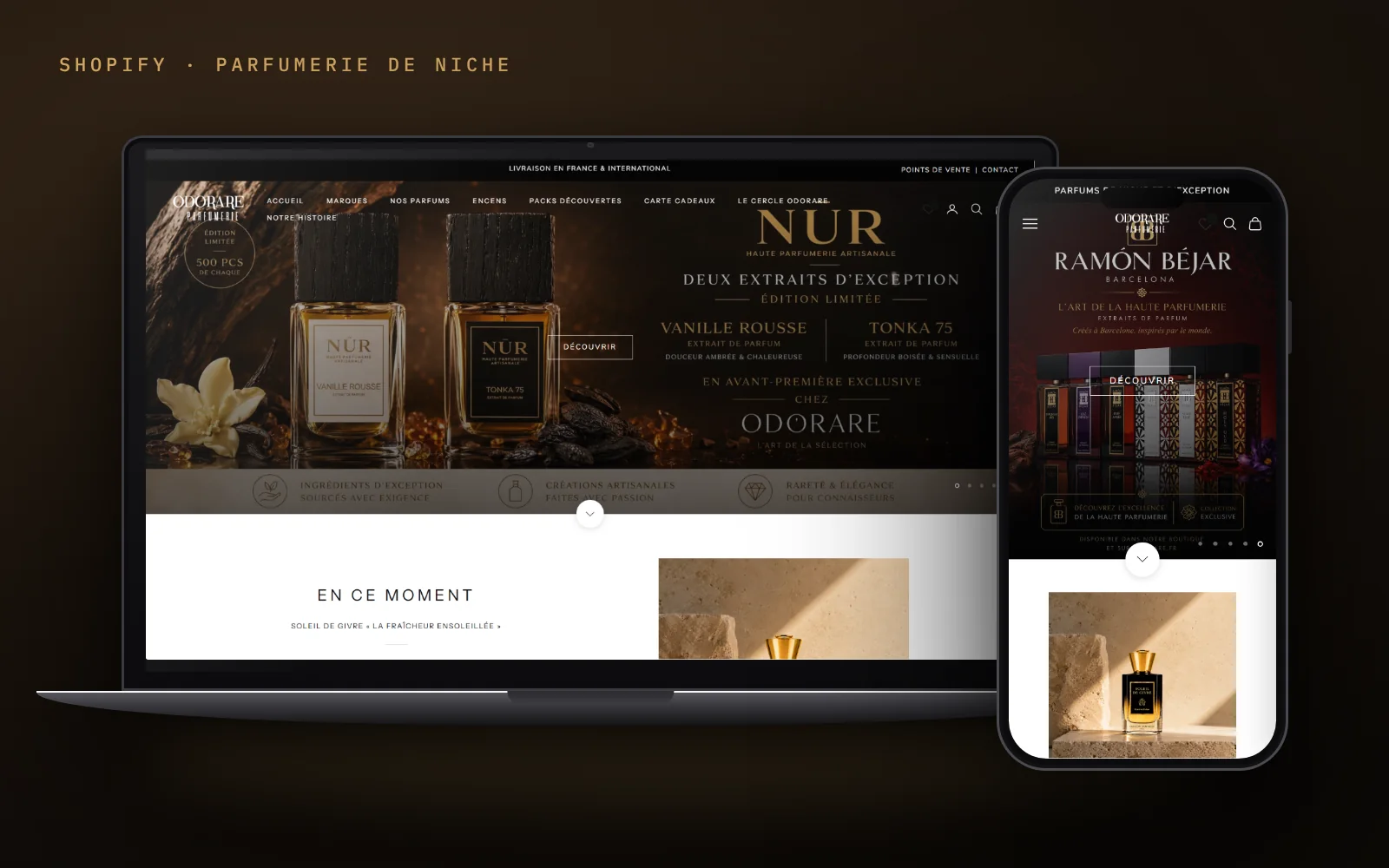 Boutique Odorare Parfumerie sur ordinateur et smartphone