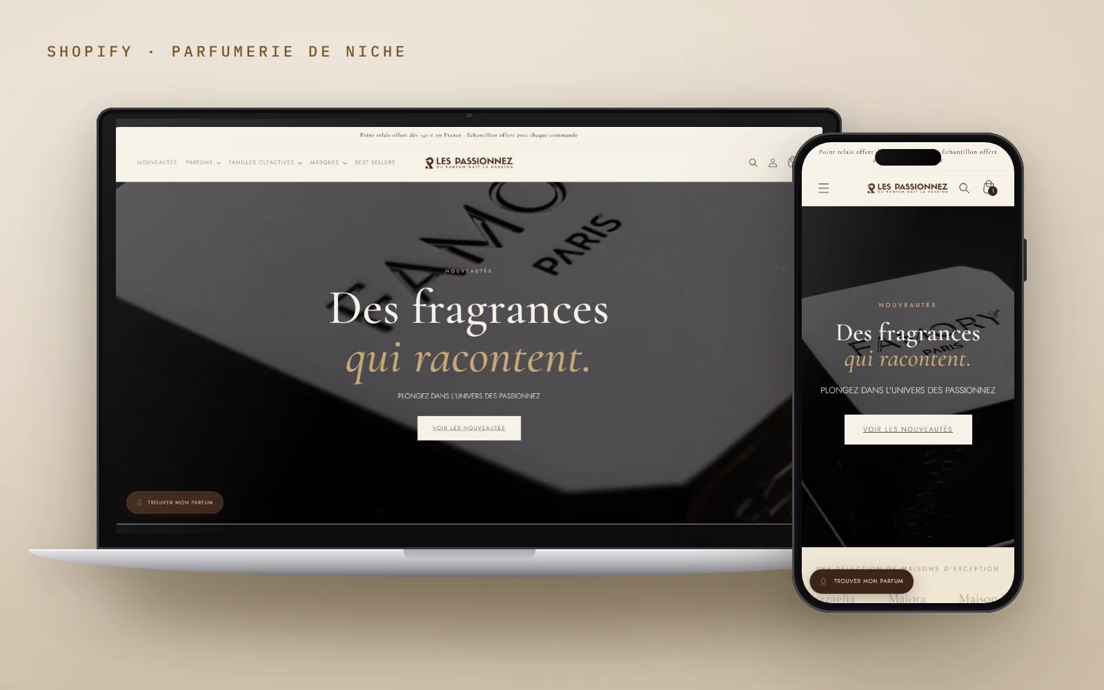 Boutique Les Passionnez sur ordinateur et smartphone