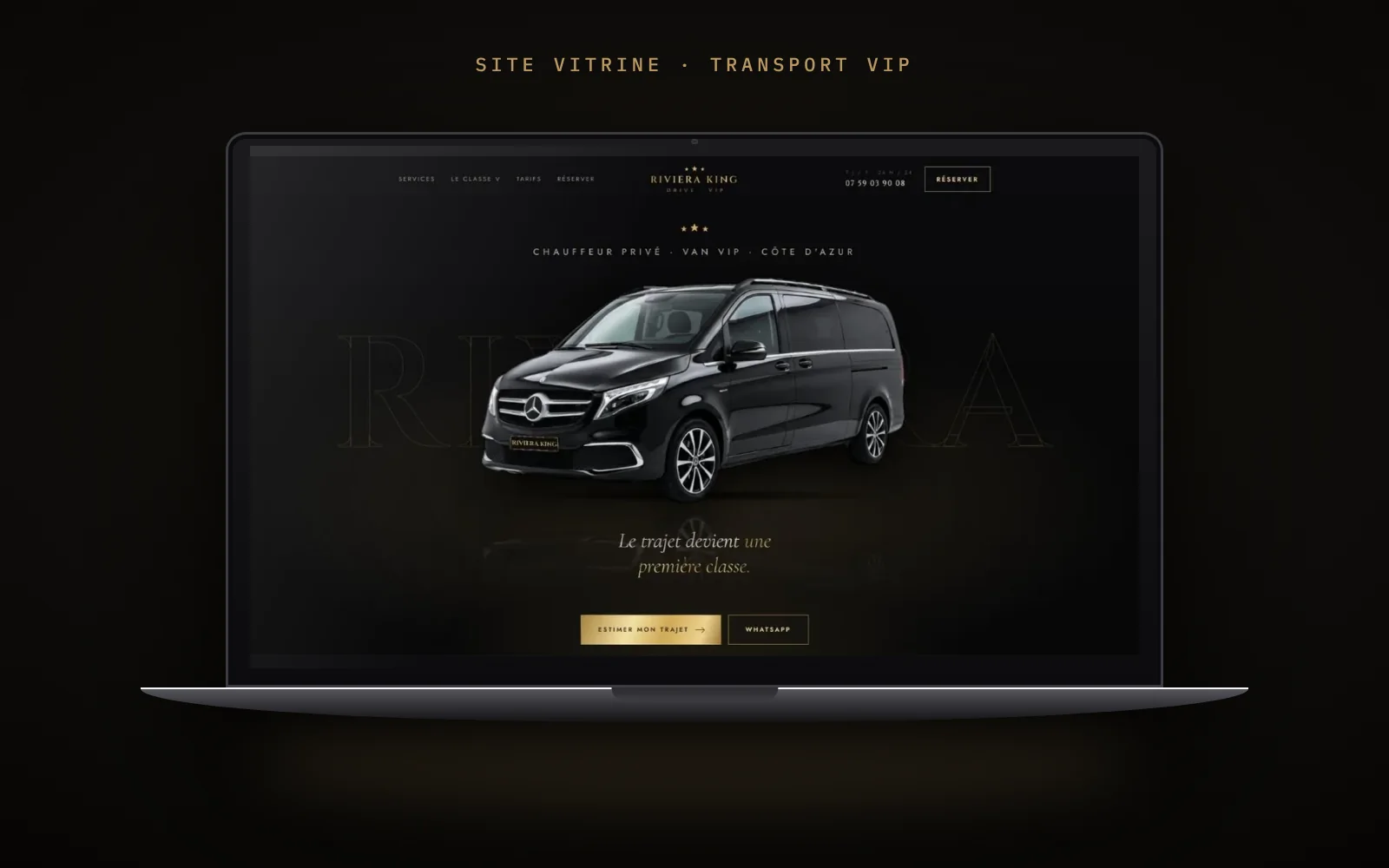 Site Riviera King Drive sur ordinateur