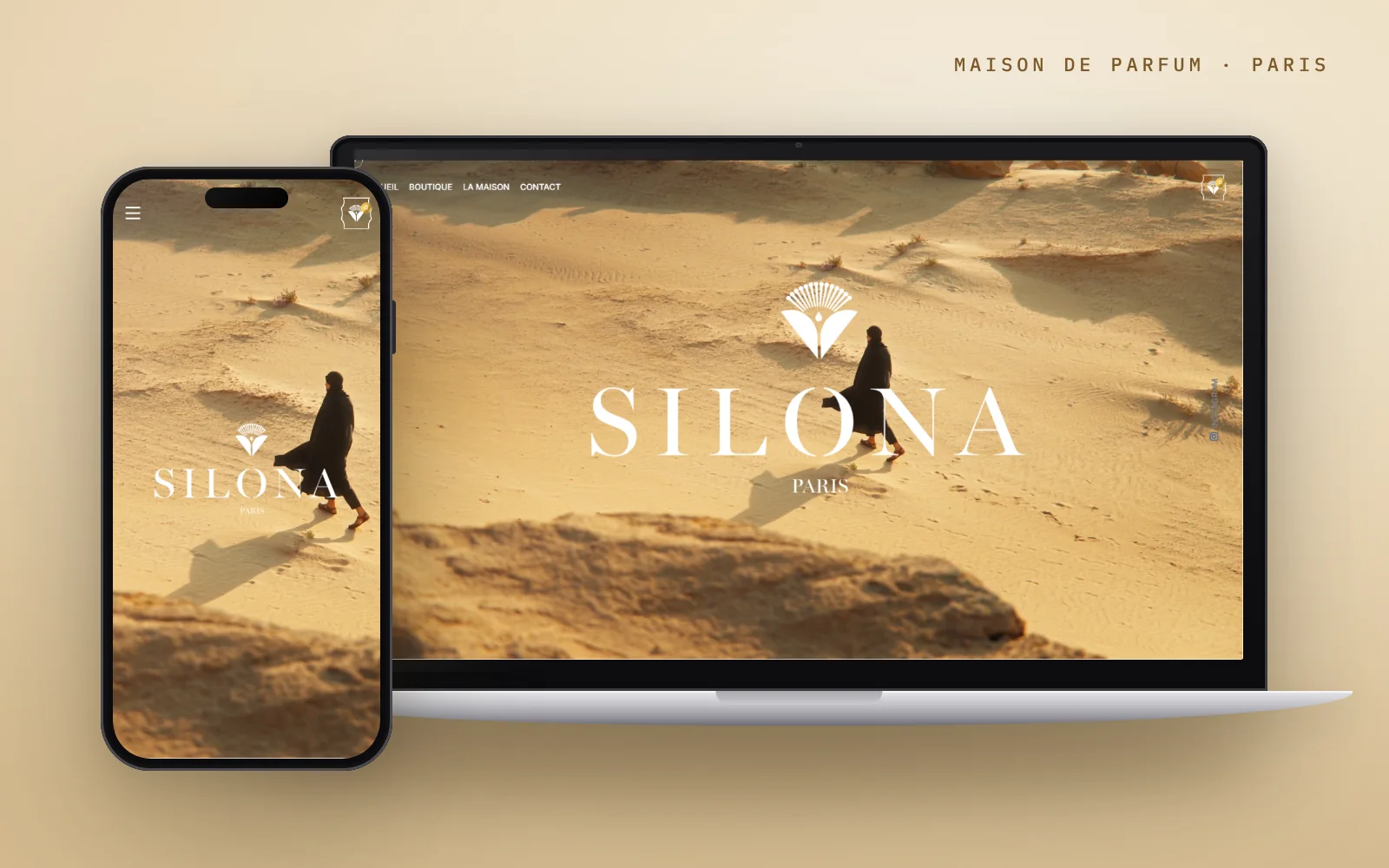 Site Silona Paris sur ordinateur et smartphone
