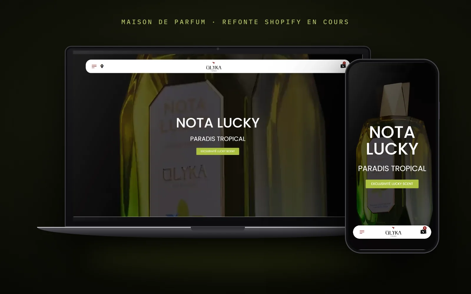 Site Ulyka Parfums sur ordinateur et smartphone